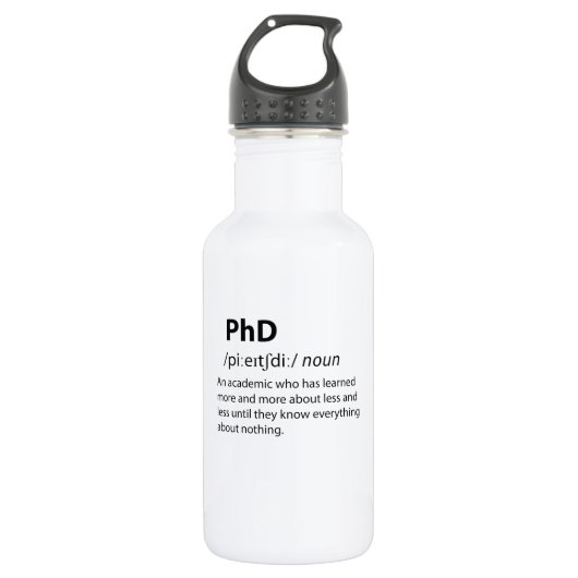 PhD Funny Dictionary Definition Edelstahlflasche (Vorderseite)