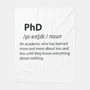 PhD Funny Dictionary Definition Fleecedecke