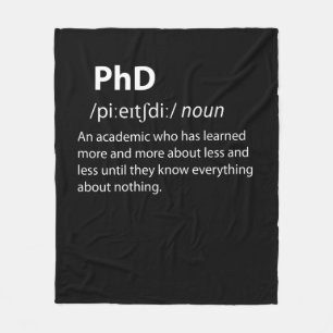 PhD Funny Dictionary Definition Fleecedecke