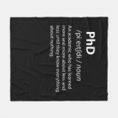 PhD Funny Dictionary Definition Fleecedecke (Vorderseite (Horizontal))
