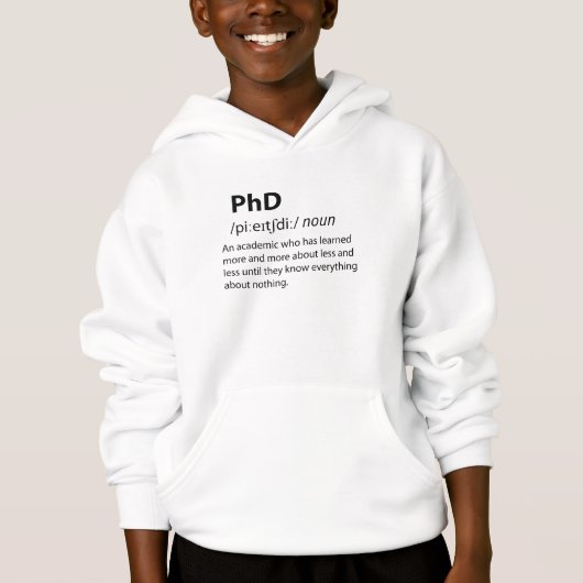 PhD Funny Dictionary Definition Hoodie (Vorderseite)