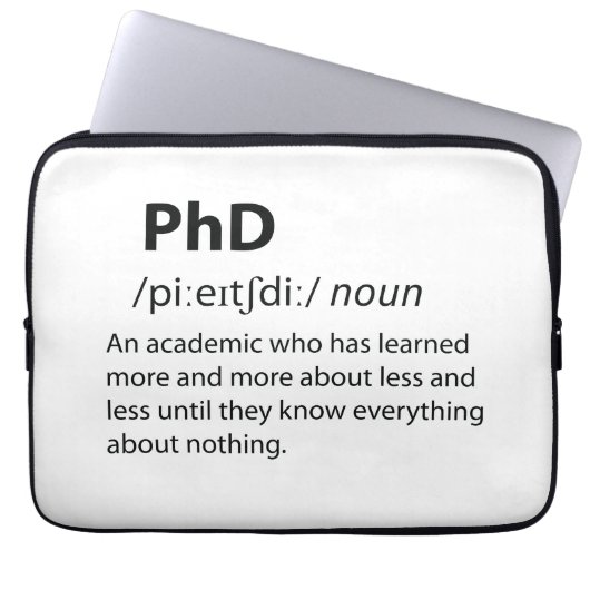 PhD Funny Dictionary Definition Laptopschutzhülle (Vorderseite)
