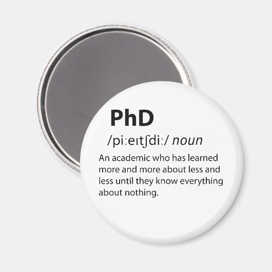 PhD Funny Dictionary Definition Magnet (Vorderseite/Rückseite)