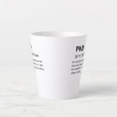 PhD Funny Dictionary Definition Milchtasse (Vorderseite)
