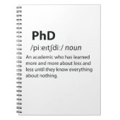 PhD Funny Dictionary Definition Notizblock (Vorderseite)