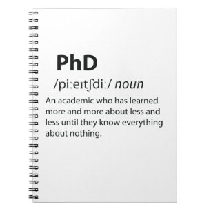 PhD Funny Dictionary Definition Notizblock
