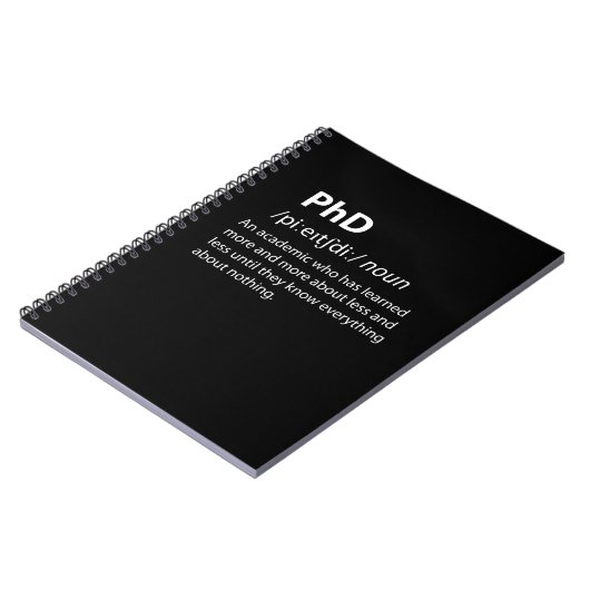 PhD Funny Dictionary Definition Notizblock (Linke Seite)
