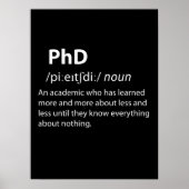PhD Funny Dictionary Definition Poster (Vorne)