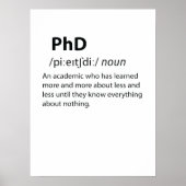 PhD Funny Dictionary Definition Poster (Vorne)