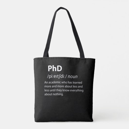 PhD Funny Dictionary Definition Tasche (Rückseite)