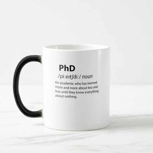PhD Funny Dictionary Definition Verwandlungstasse (Links)