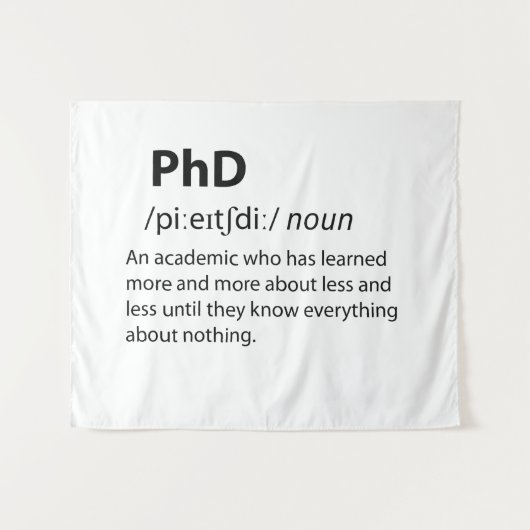 PhD Funny Dictionary Definition Wandteppich (Vorderseite (Horizontal))