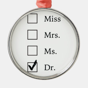 PhD-Geschenke für Frauen Ornament Aus Metall