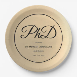 PhD Gold Black Graduation Party Pappteller