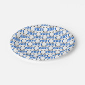 PhD Grad 2021 Graduationskarten und Diplome (blau) Pappteller (Schrägansicht)