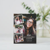 PhD Grad 4 Foto Graduation Party Einladung Pos Postkarte (Stehend Vorderseite)