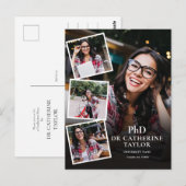 PhD Grad 4 Foto Graduation Party Einladung Pos Postkarte (Vorne/Hinten)