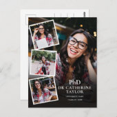 PhD Grad 4 Foto Graduation Party Einladung Pos Postkarte (Vorne/Hinten)