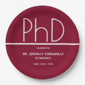 PhD-Grad-Absolventen Partei Burgund Pappteller (Vorderseite)