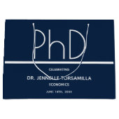 PhD Grad Blue Graduation Party Große Geschenktasch Große Geschenktüte (Vorderseite)