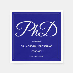 PhD-Grad Blue Graduation Party Napkins Serviette