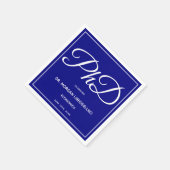 PhD-Grad Blue Graduation Party Napkins Serviette (Ecke)