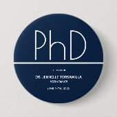 PhD-Grad-Blue Keepake-Abschluss Button (Vorderseite)