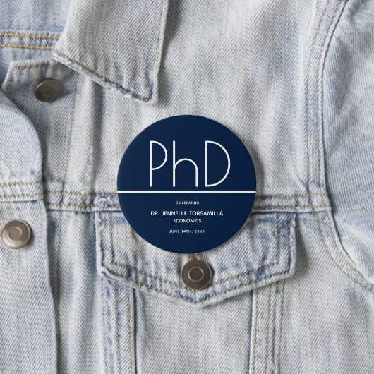PhD-Grad-Blue Keepake-Abschluss Button (Beispiel)