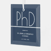 PhD-Grad-Blue Keepake-Abschluss Ornament Aus Glas (Vorderseite links)