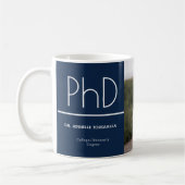 PhD-Grad Blue White Abschluss Foto Keepake Kaffeetasse (Links)