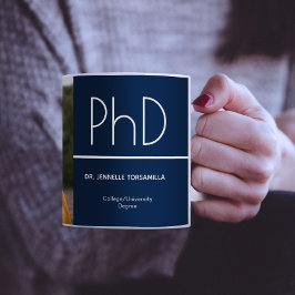 PhD-Grad Blue White Abschluss Foto Keepake Kaffeetasse