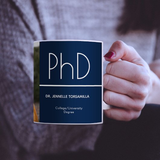 PhD-Grad Blue White Abschluss Foto Keepake Kaffeetasse