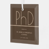 PhD-Grad Brown Keepake-Abschluss Ornament Aus Glas (Vorderseite links)