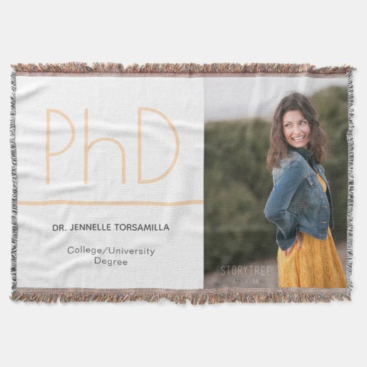 PhD-Grad-Foto für Weißcreme, Grau-Abschluss Decke (Vorderseite)
