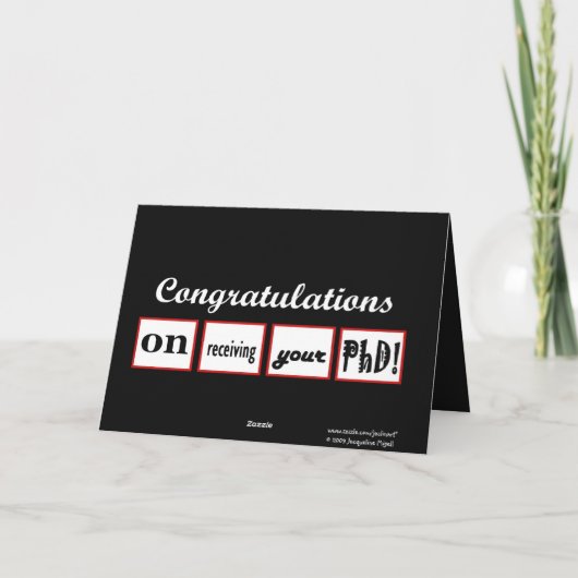 PhD Grad - INDIVIDUELLE NAME Glückwunsch - Karte (Rückseite)