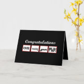 PhD Grad - INDIVIDUELLE NAME Glückwunsch - Karte (Gelbe Blume)