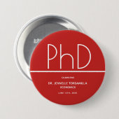 PhD-Grad Keepake-Abschluss Button (Vorne & Hinten)