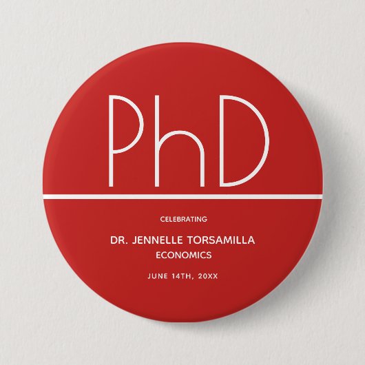PhD-Grad Keepake-Abschluss Button (Vorderseite)