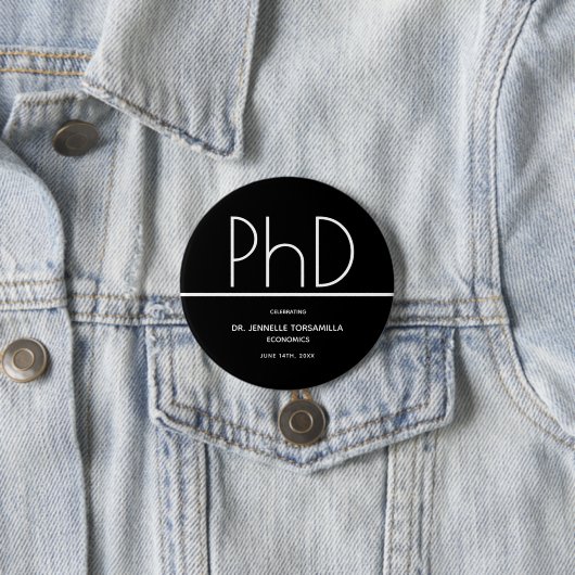 PhD-Grad Keepake-Abschluss Button (Beispiel)