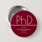 PhD-Grad Keepake-Abschluss Button (Vorne & Hinten)