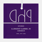 PhD-Grad Lila Keepake-Abschluss Ornament Aus Glas (Rückseite)