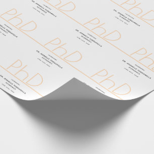 PhD-Grad-Party für Weißcreme-Grau Geschenkpapier