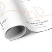 PhD-Grad-Party für Weißcreme-Grau Geschenkpapier (Rolleneckpunkt)