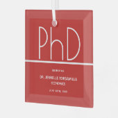 PhD-Grad-Red Keepake-Abschluss Ornament Aus Glas (Vorderseite links)