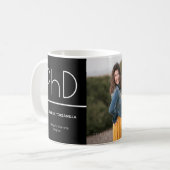 PhD-Grad Schwarz-weiß Abschluss Foto Keepake Kaffeetasse (Vorderseite Links)