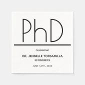 PhD-Grad-Weißer Schwarzer Abschluss Serviette (Vorderseite)