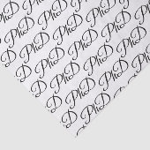 PhD-Grad-White Black Abschluss Celebration Seidenpapier (Ausschnitt)