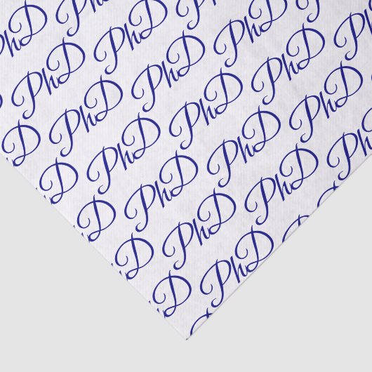 PhD-Grad White Blue Abschluss Celebration Seidenpapier (Ausschnitt)