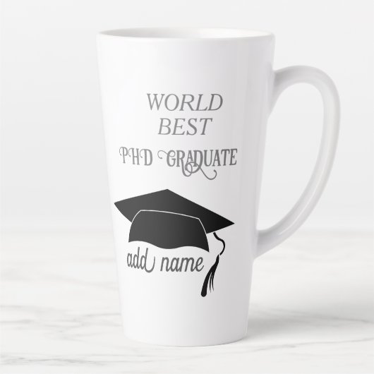 PHD Graduate Celebration Errungenschaft Akademisch Milchtasse (Rechts)