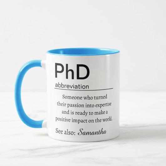 PhD Graduation Definition Tasse (Links)